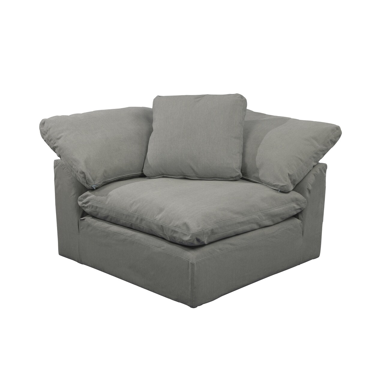 The Hamptons Collection 5-Pieces Gray Fabric Modular Arm Chair Square Slipcovers 44"